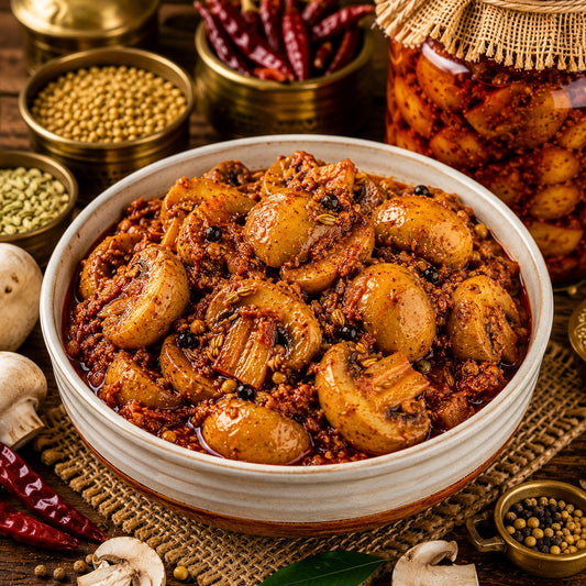 Banarasi Mushroom Achar | Traditional Spiced Mushroom Pickle | Homemade-Style Taste with Mustard Oil | 400g