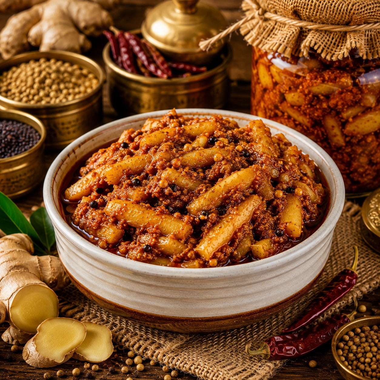 Authentic Banarasi Ginger Pickle | Adrak Ka Achar | Tangy & Spicy Mustard Oil Pickle | 400g