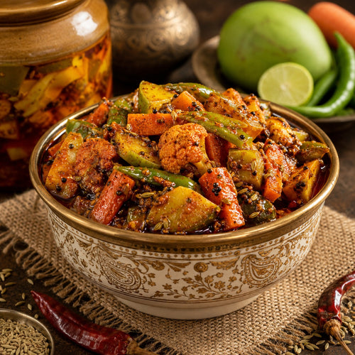 Authentic Banarasi Mixed Vegetable Pickle | Homemade-Style Mix Sabji Achar | Mustard Oil | 400g
