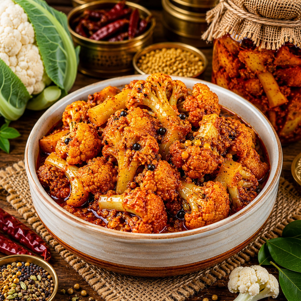 Authentic Banarasi Cauliflower Pickle | Gobhi Ka Achar | Tangy & Spicy Mustard Oil Pickle | 400g