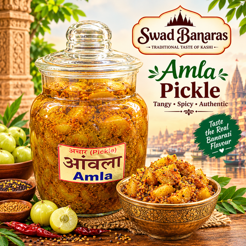 Banarasi Amla Pickle | Traditional Spiced Gooseberry Achar | Homemade-Style Taste with Mustard Oil | 500g
